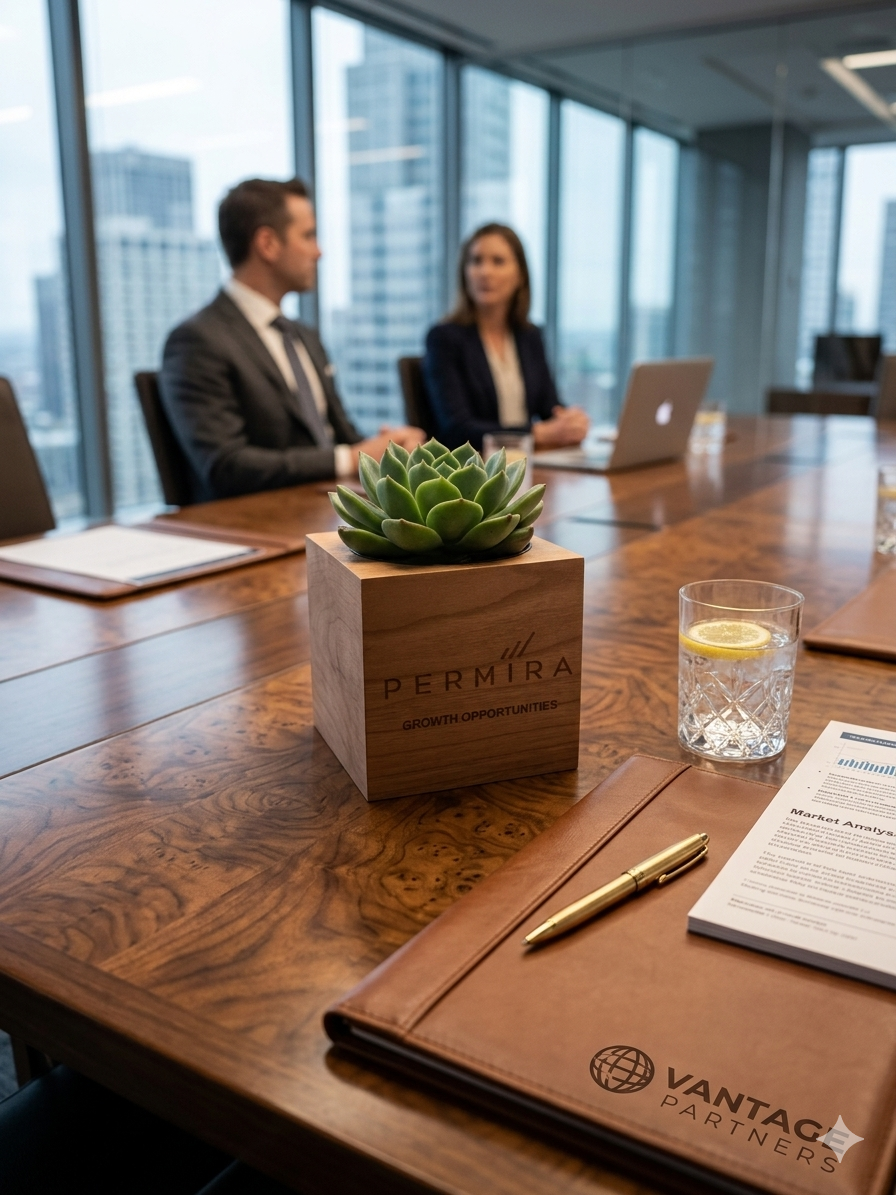 One Branded Wood Cube-Succulent - Corporate-The Succulent Source