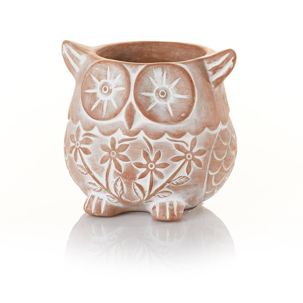 Terracotta Owl Planter Pot-Pots & Planters-The Succulent Source