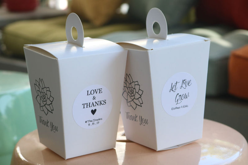 12 CUSTOM Stickers for To-Go Boxes-Accessory-The Succulent Source