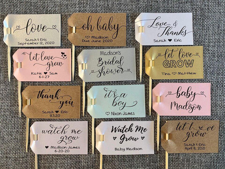 CUSTOM Favor Flag Tags (21 Pack)