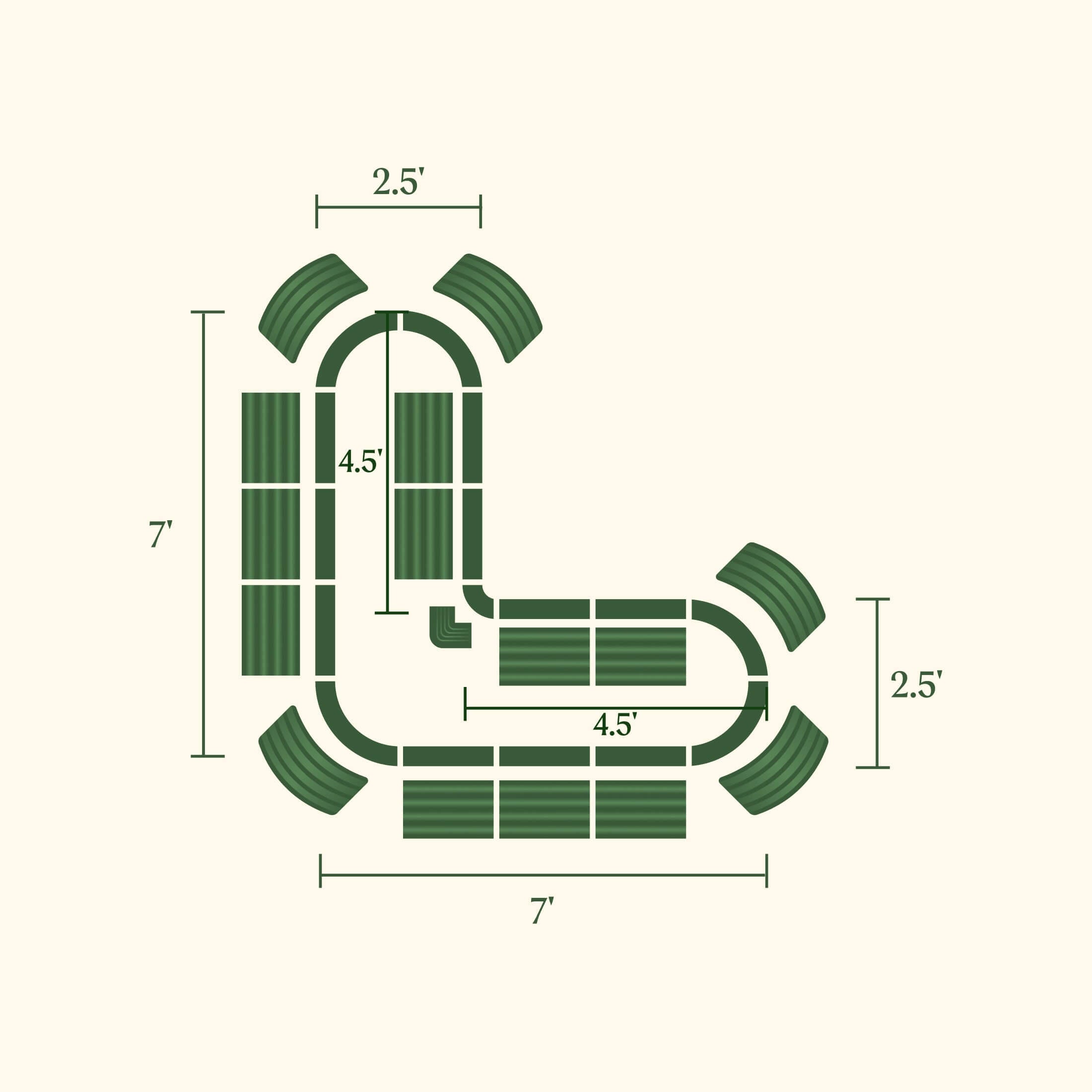 17" Tall L-Shaped Raised Garden Bed Kit - Large Size-Garden beds-The Succulent Source