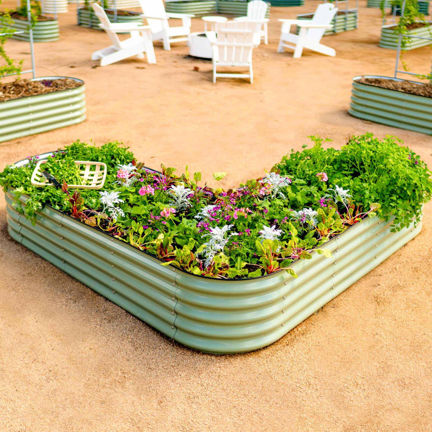 17" Tall L-Shaped Raised Garden Bed Kit - Large Size-Garden beds-The Succulent Source