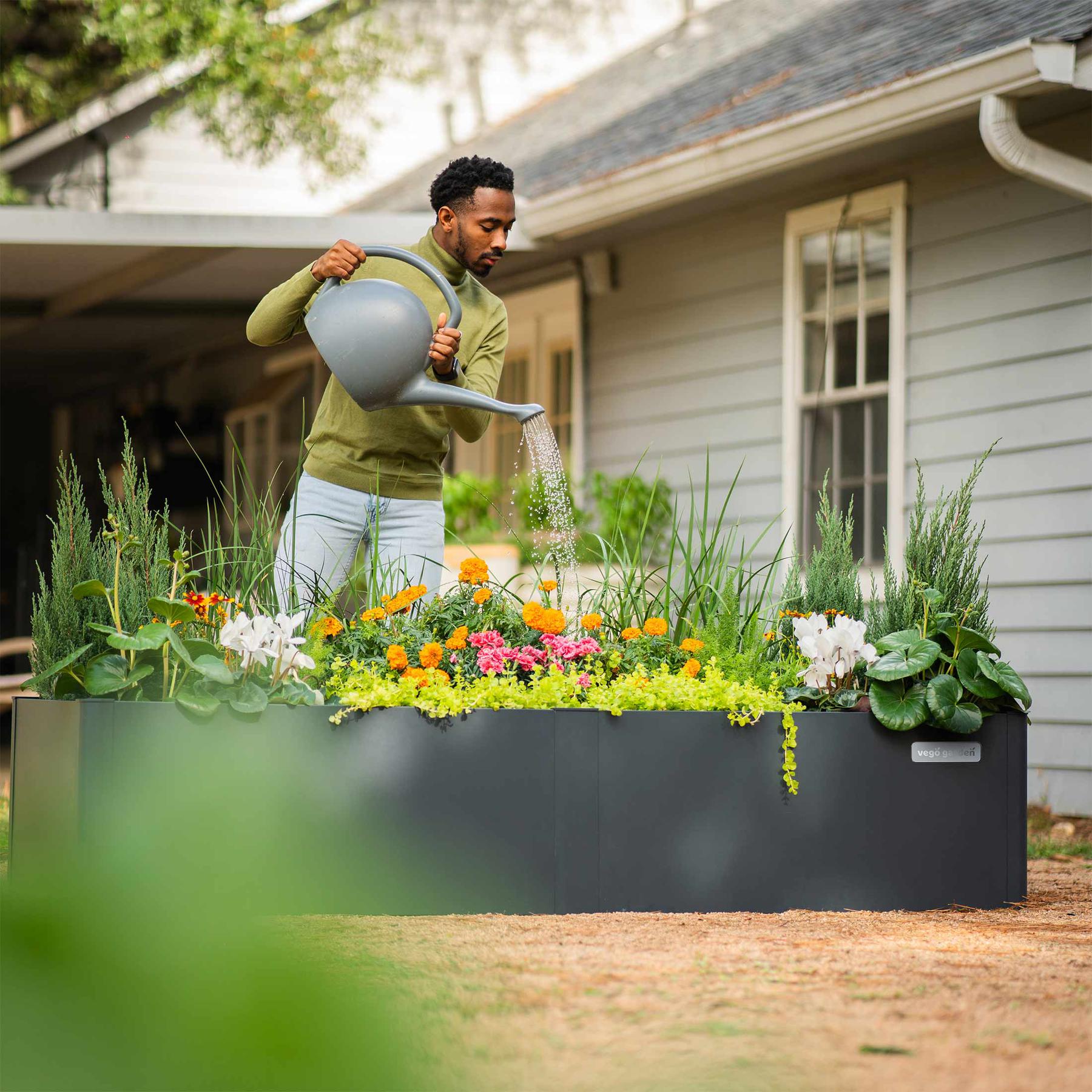 17" Tall Modern 27" x 53" Metal Raised Garden Bed-Garden beds-The Succulent Source