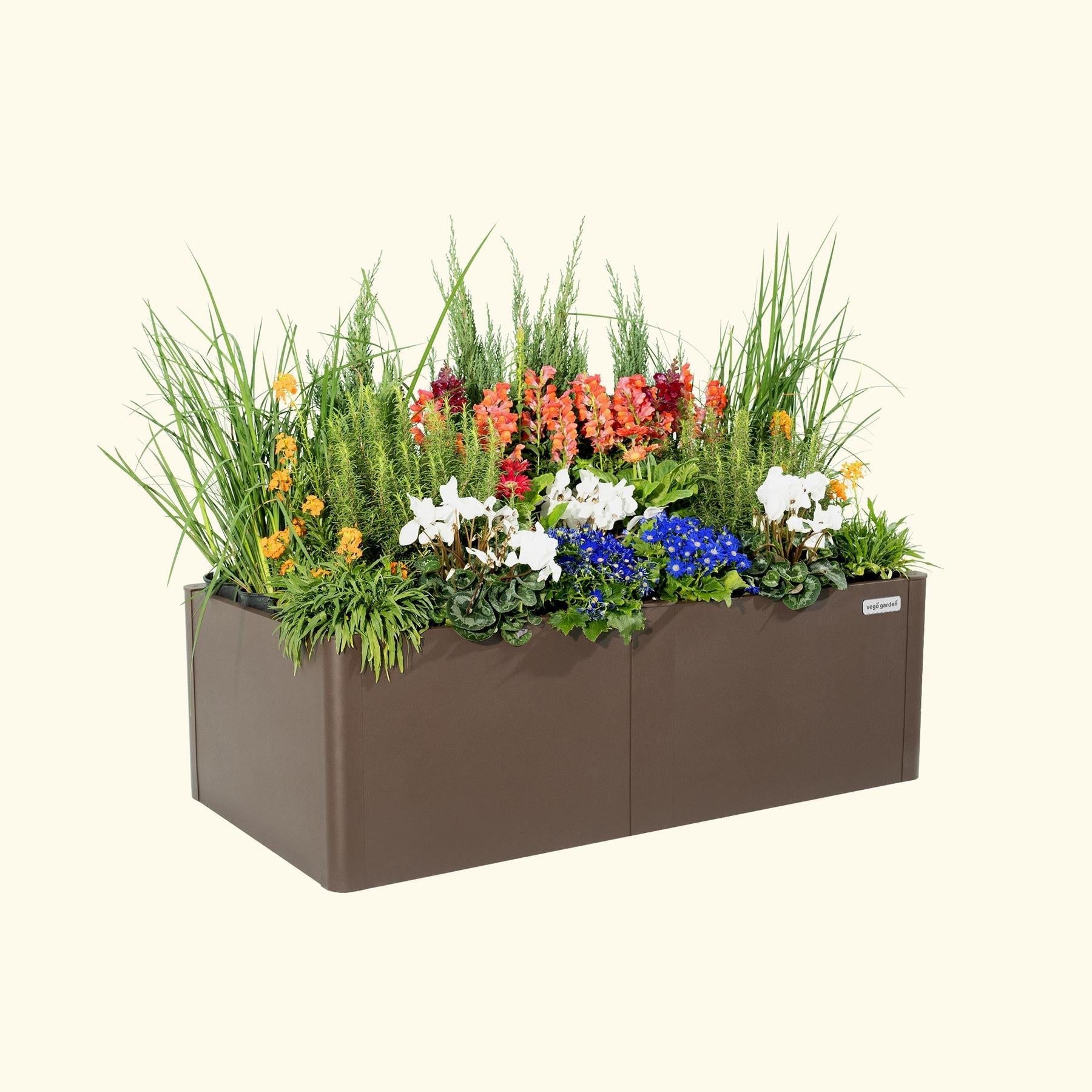 17" Tall Modern 27" x 53" Metal Raised Garden Bed-Garden beds-The Succulent Source