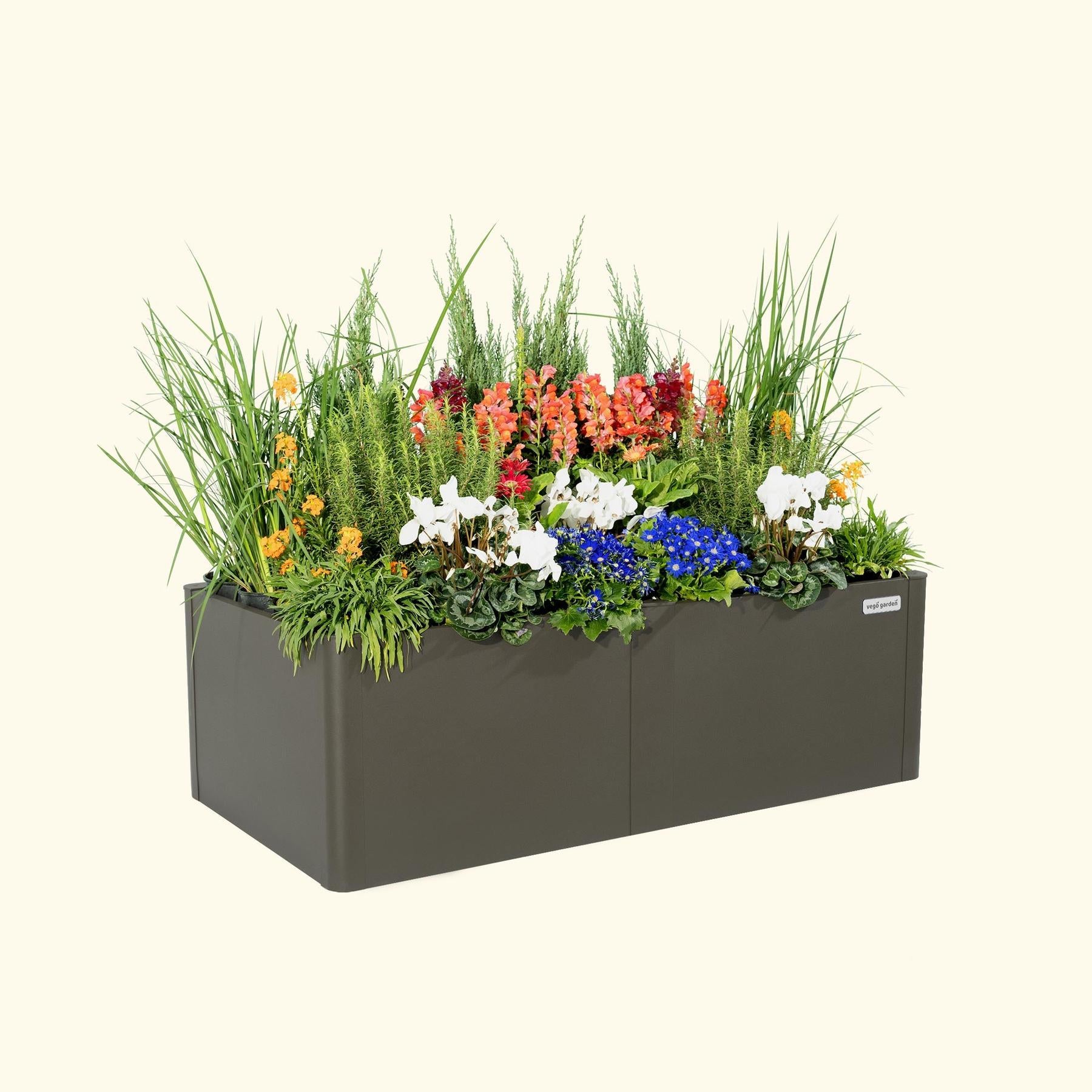 17" Tall Modern 27" x 53" Metal Raised Garden Bed-Garden beds-The Succulent Source