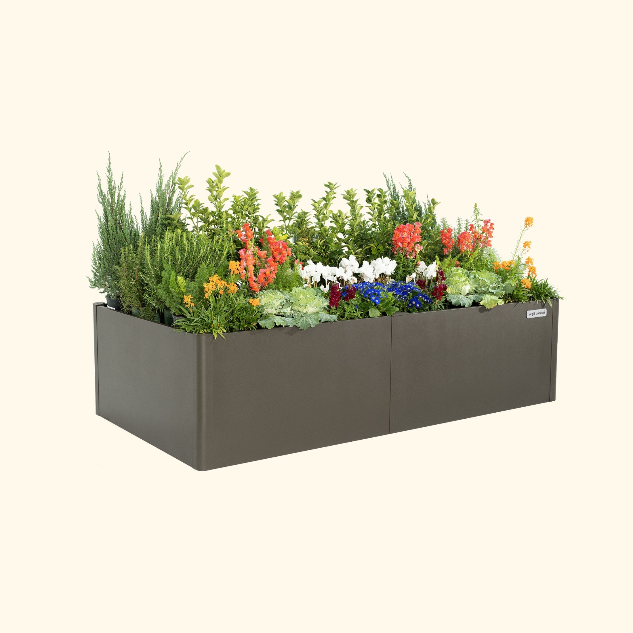 17" Tall Modern 42" x 83" Metal Raised Garden Bed-Garden beds-The Succulent Source