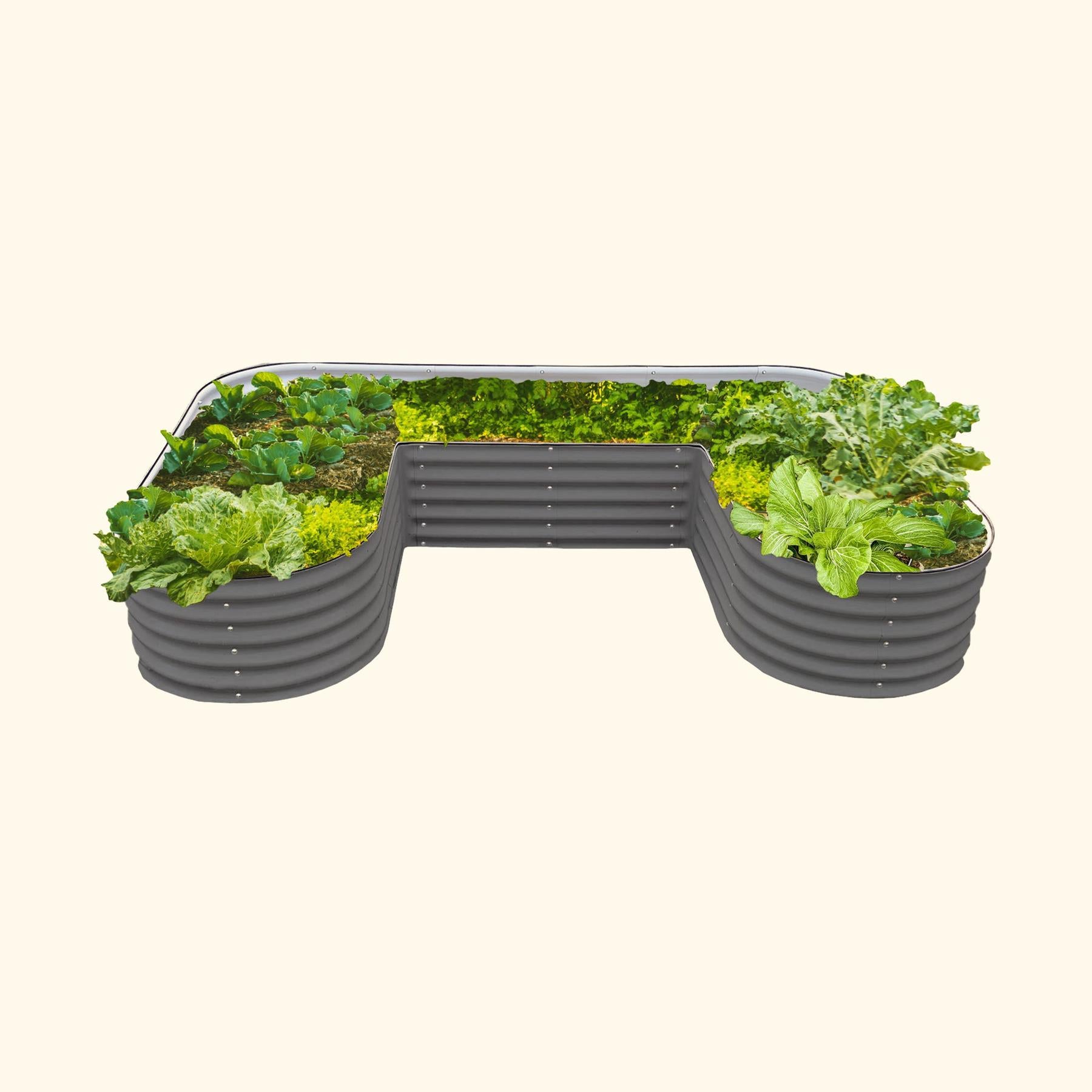 17" Tall U Shaped Raised Garden Bed Kit - Standard Size-Garden beds-The Succulent Source