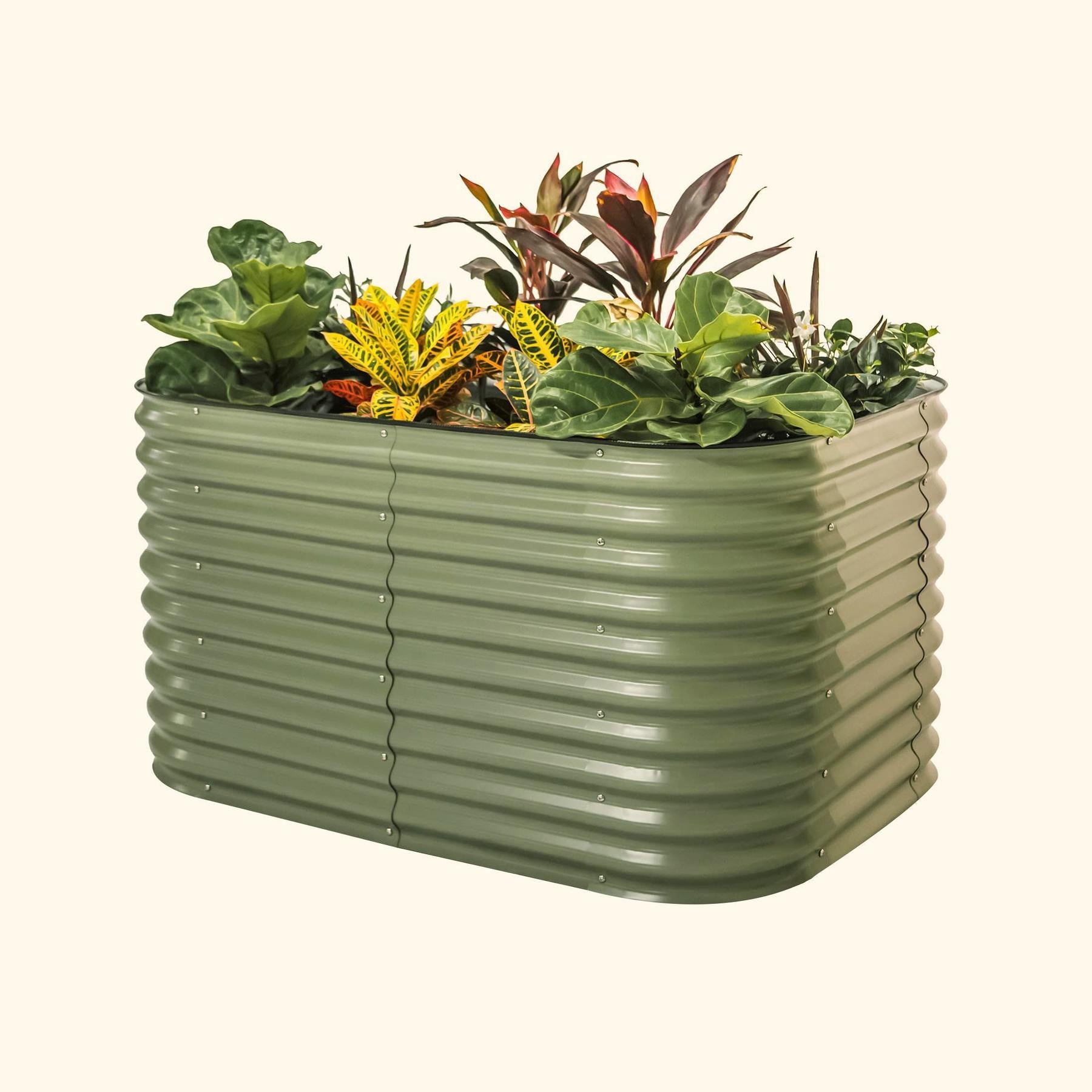 32" Extra Tall 6 In 1 Medium Modular Metal Raised Garden Bed Kit-Garden beds-The Succulent Source