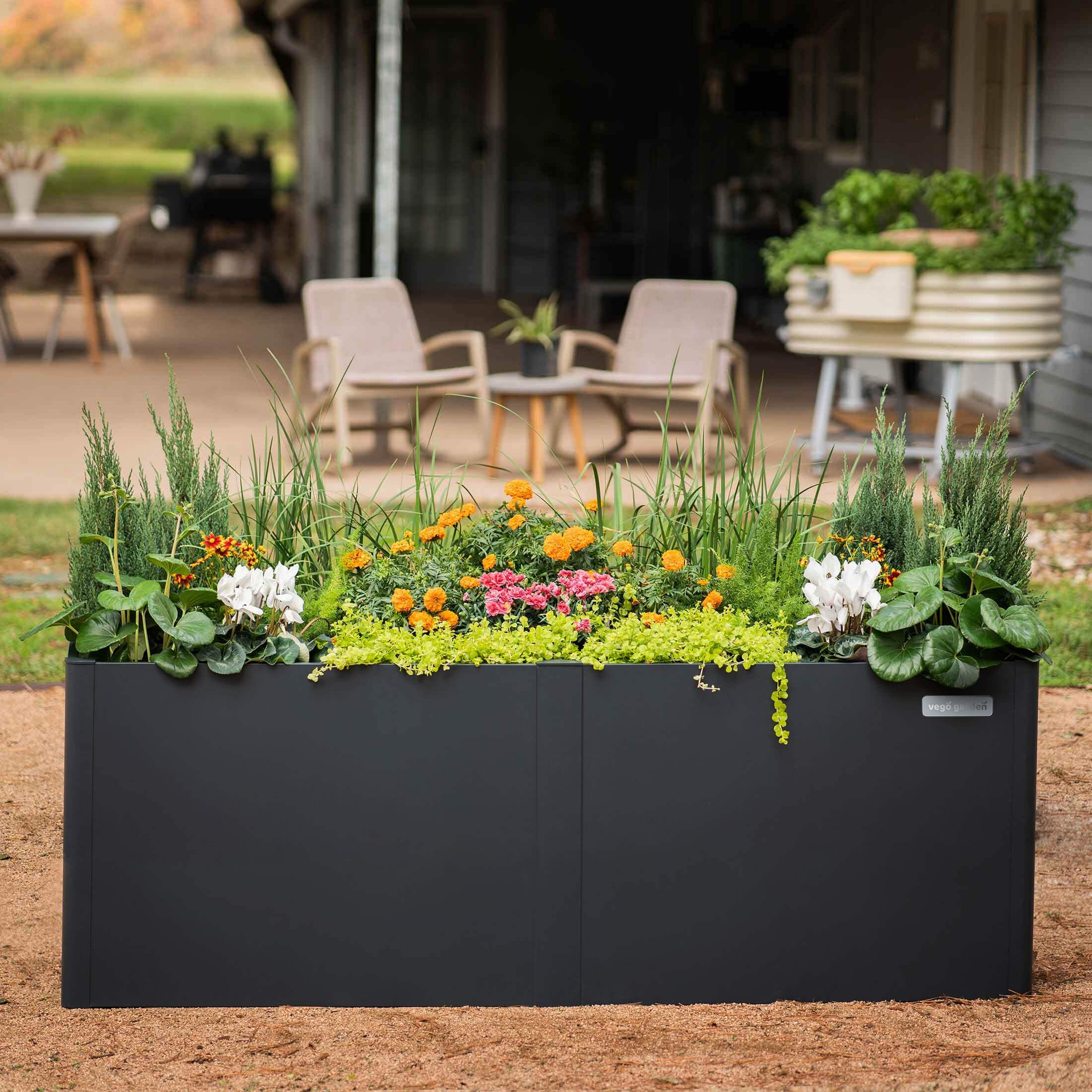 32" Extra Tall Modern 27" x 53" Metal Raised Garden Bed-Garden beds-The Succulent Source