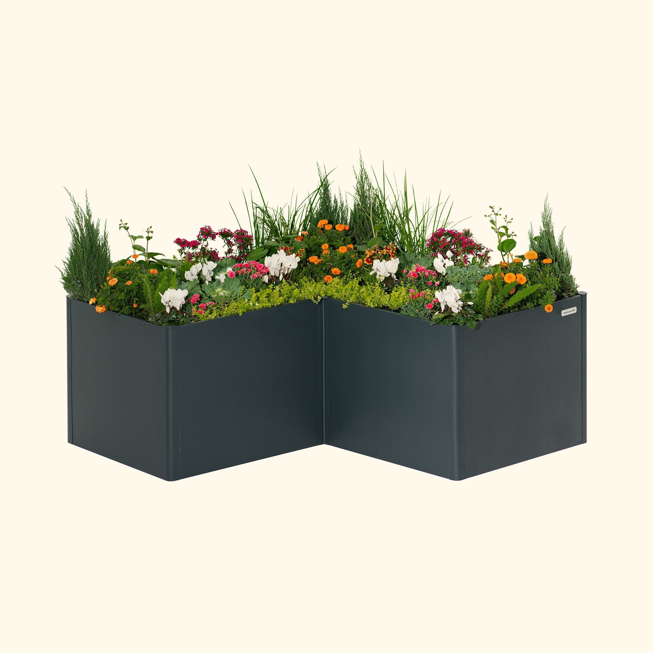 32" Extra Tall Modern L Shape Metal Raised Garden Bed-Garden beds-The Succulent Source