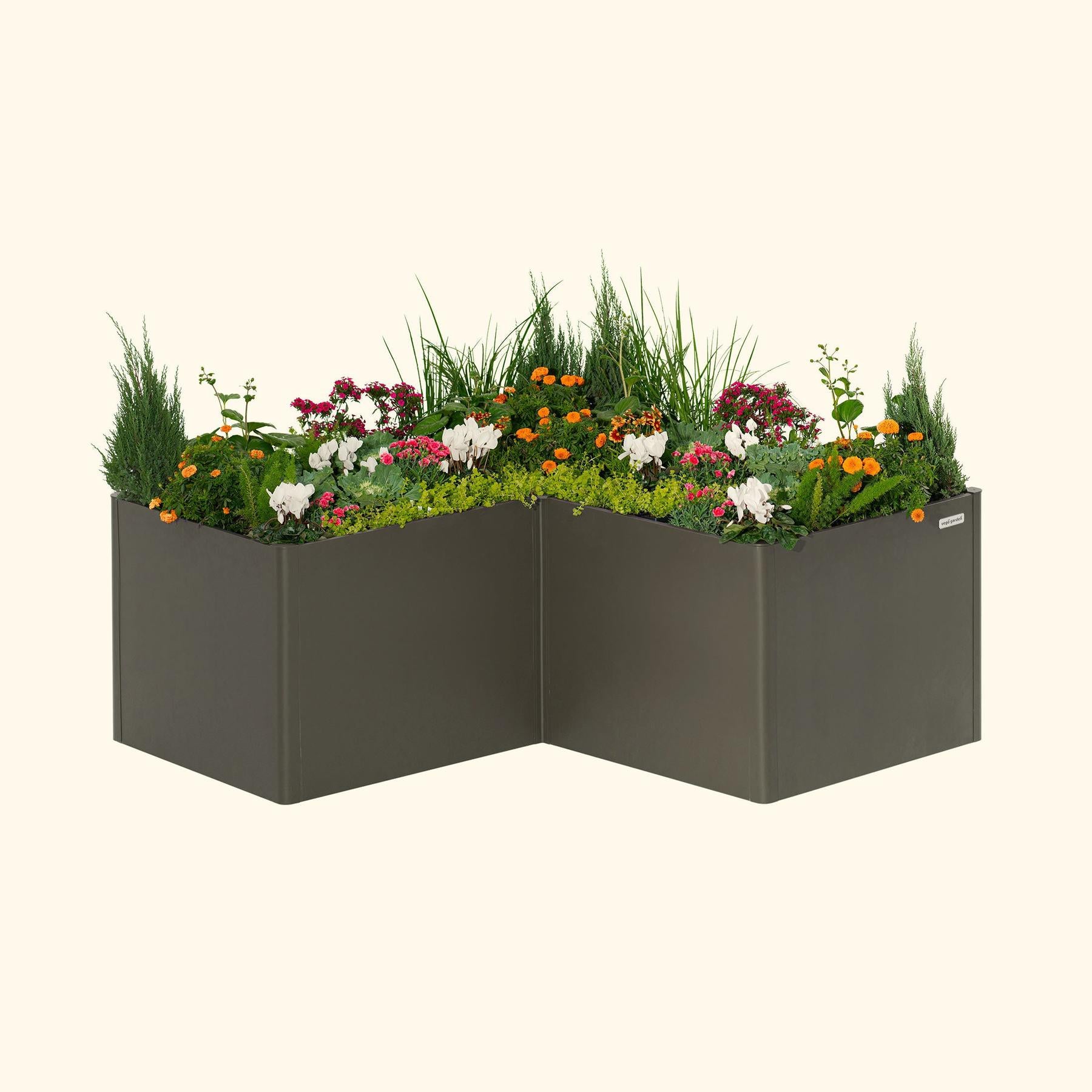 32" Extra Tall Modern L Shape Metal Raised Garden Bed-Garden beds-The Succulent Source