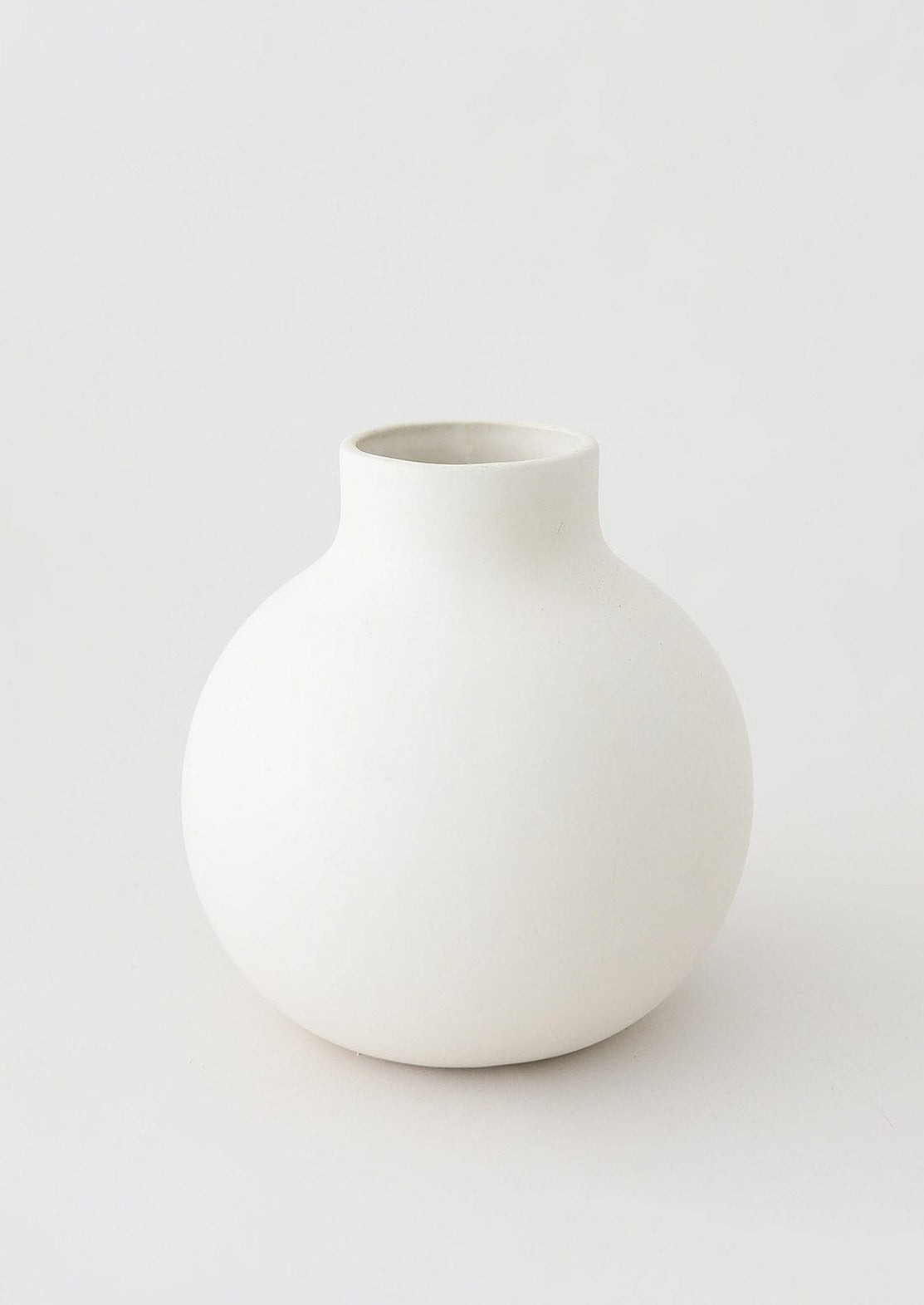 Afloral Creamy White Round Ceramic Vase - 8"-Vases-The Succulent Source