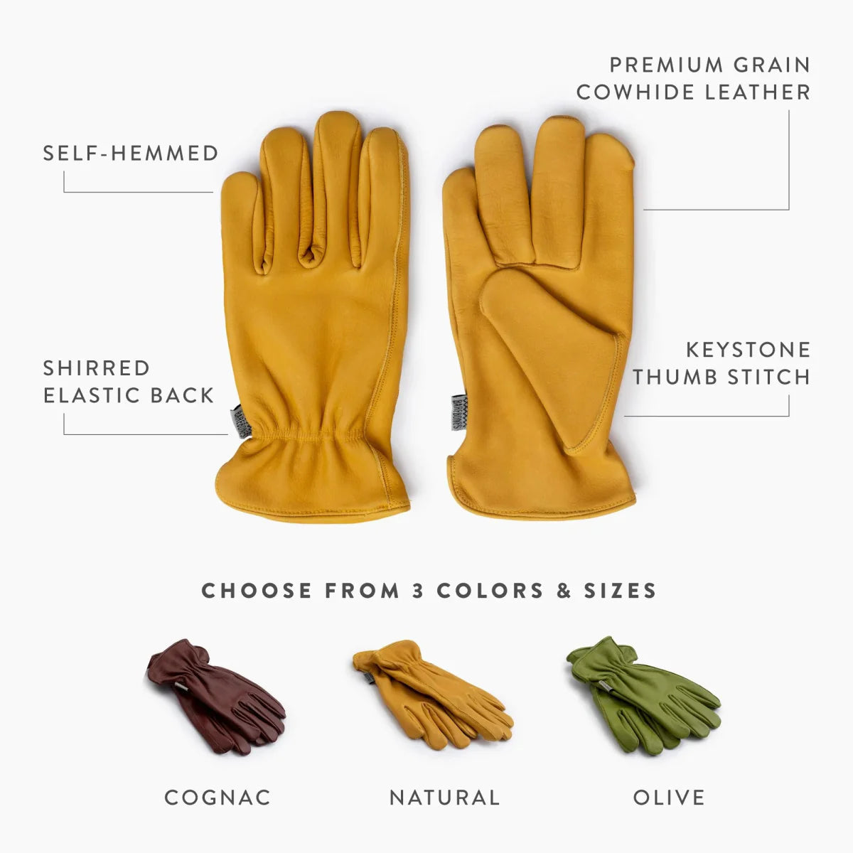 Classic Work & Gardening Glove: Cognac-Safety Gloves-The Succulent Source