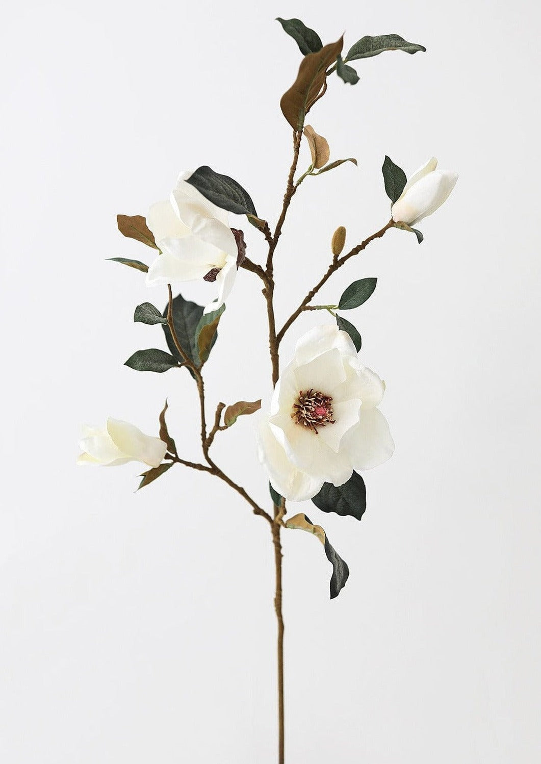 Cream Magnolia Fake Flower Branch - 35"-Blooming Flowers-The Succulent Source