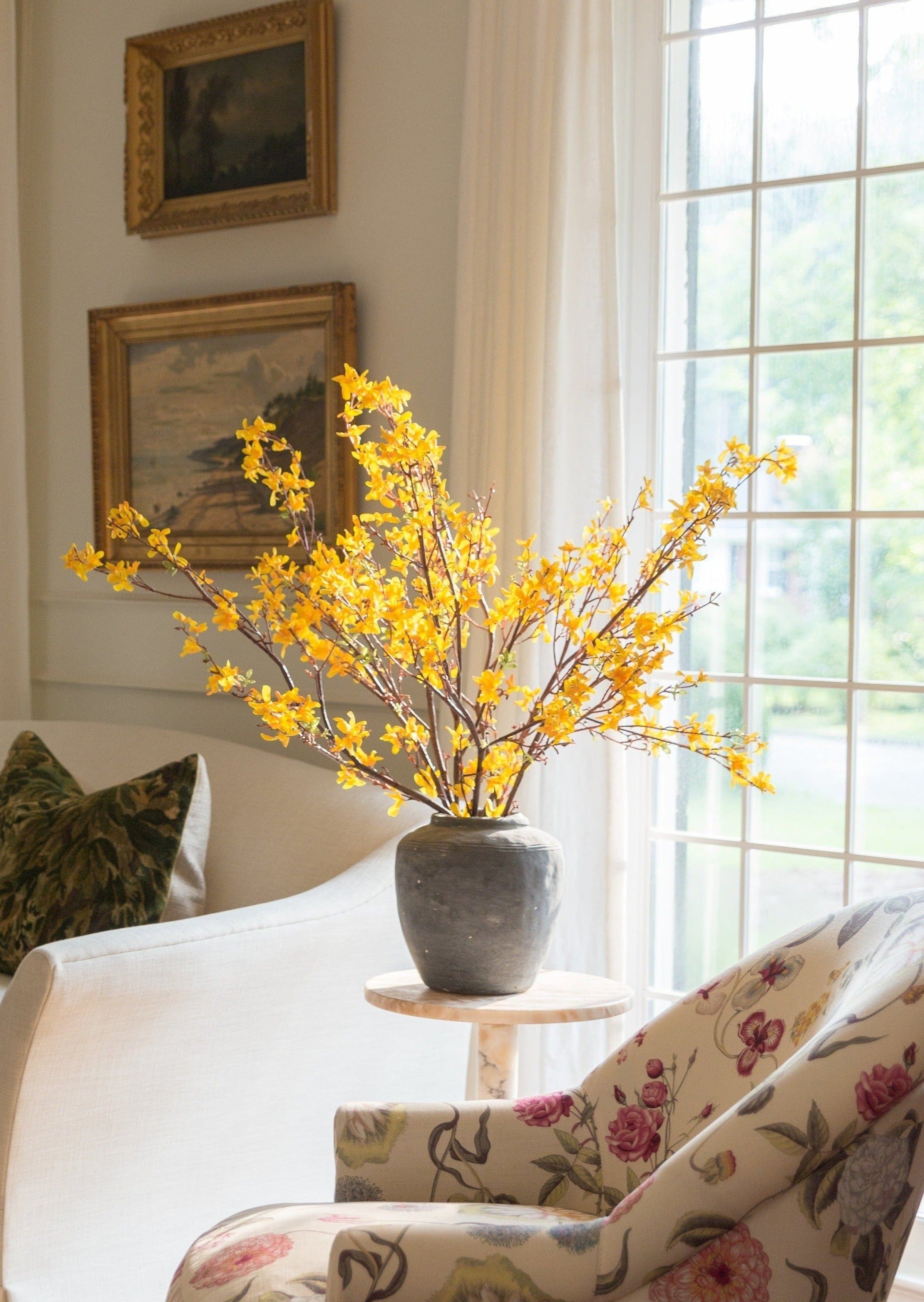 Faux Forsythia Branch in Yellow Gold - 52"-Blooming Flowers-The Succulent Source