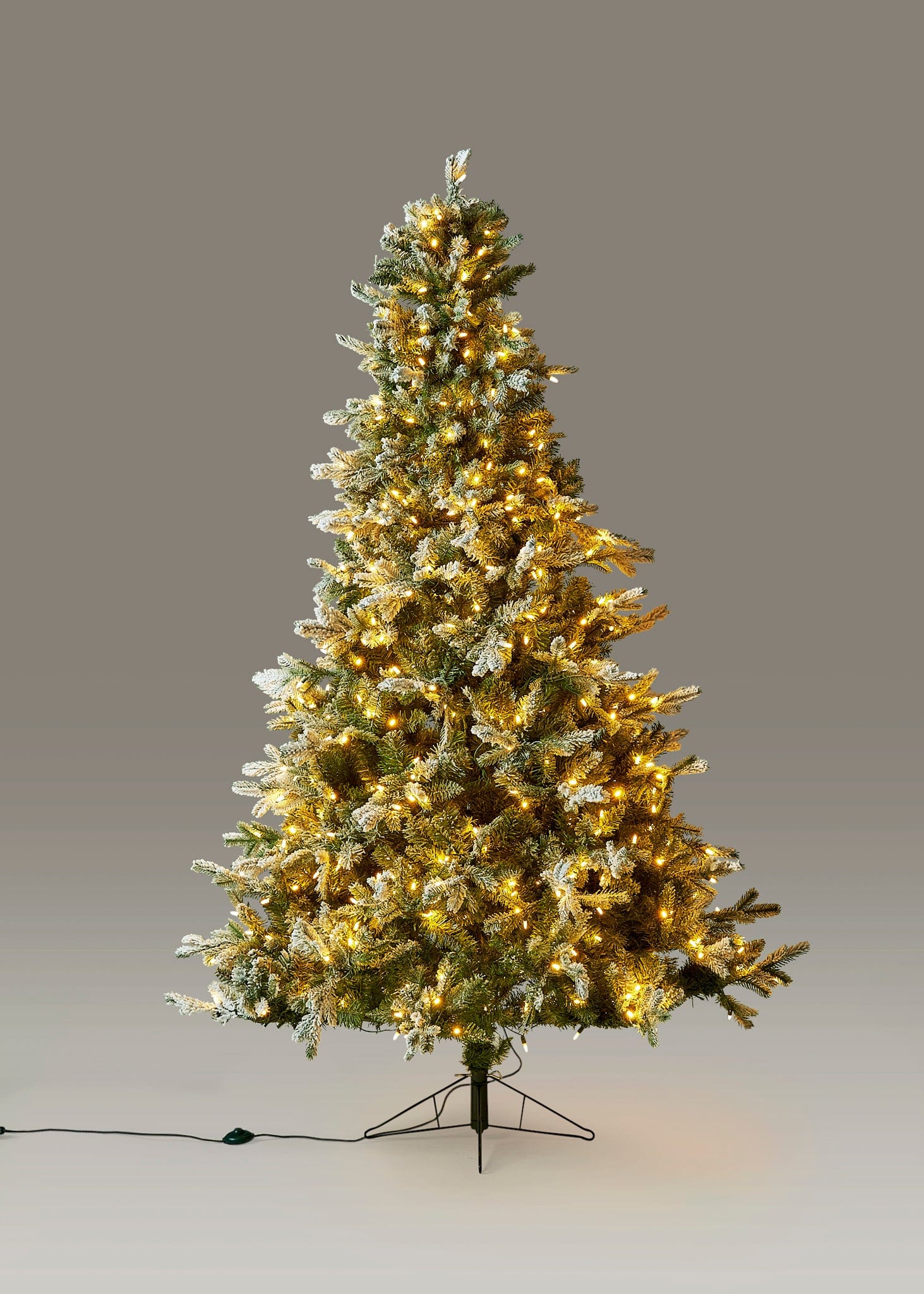 Frosted Pine Christmas Tree with Pre-Lit LED White Lights - 7.5'-Everyday Plants-The Succulent Source