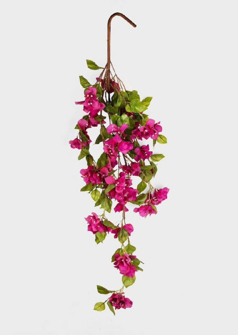 Fuchsia Faux Bougainvillea Hanging Bush - 43"-Blooming Flowers-The Succulent Source