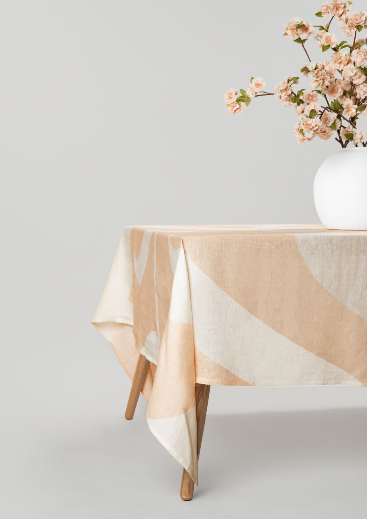 Handmade Linen Tablecloth in Sand by Misette - 80" x 120"-Decorations-The Succulent Source