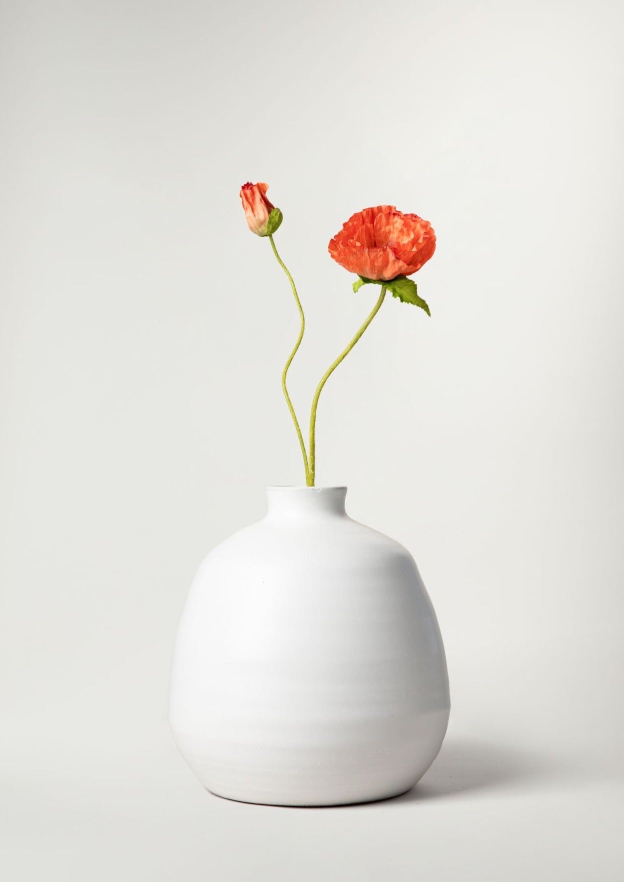 Large Handmade Ceramic Ronda Vase in Matte White Glaze - 10.5"-Vases-The Succulent Source