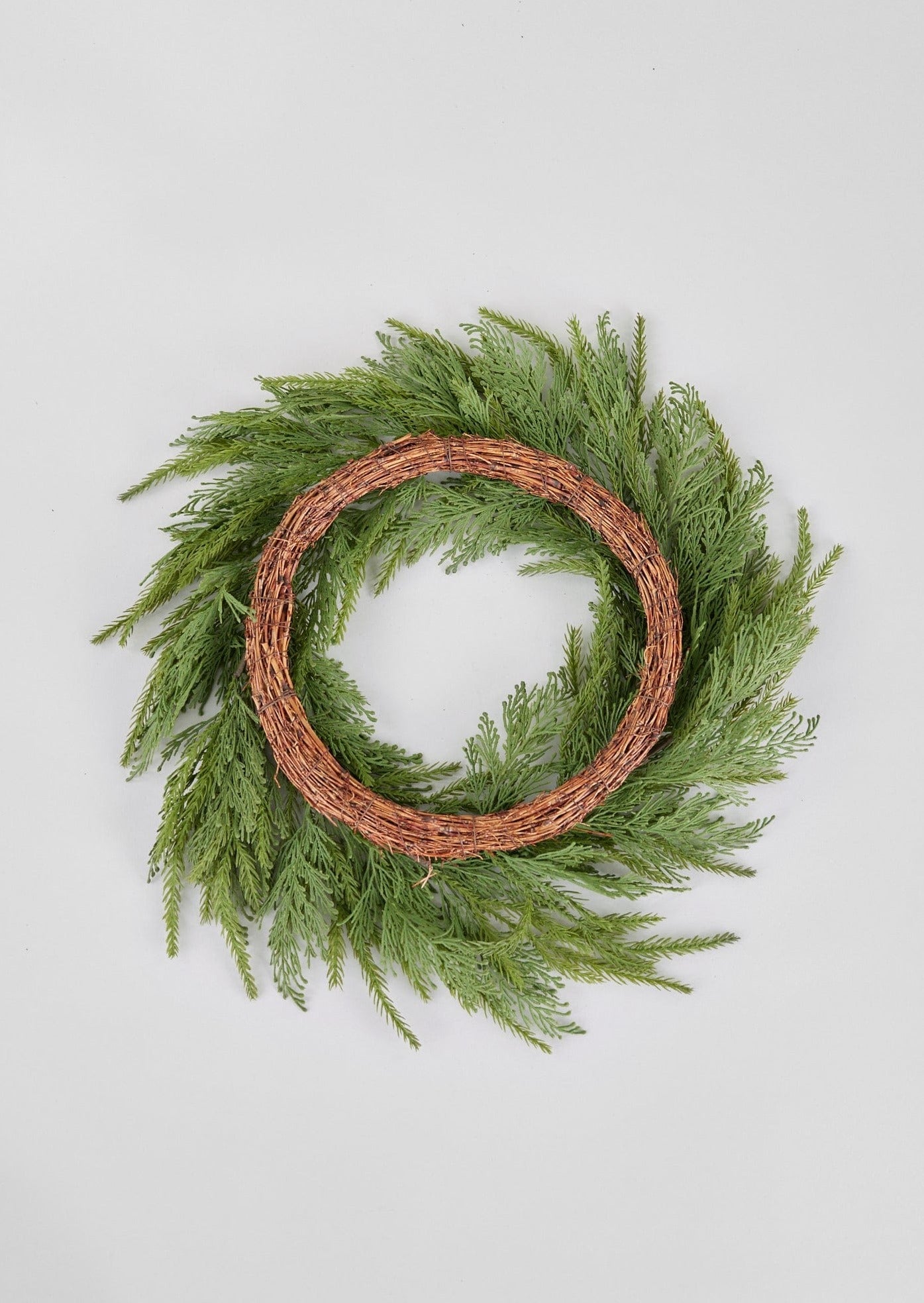 SALE - UV Treated Faux Indoor/Covered Outdoor Cedar Wreath - 24"-Everyday Plants-The Succulent Source