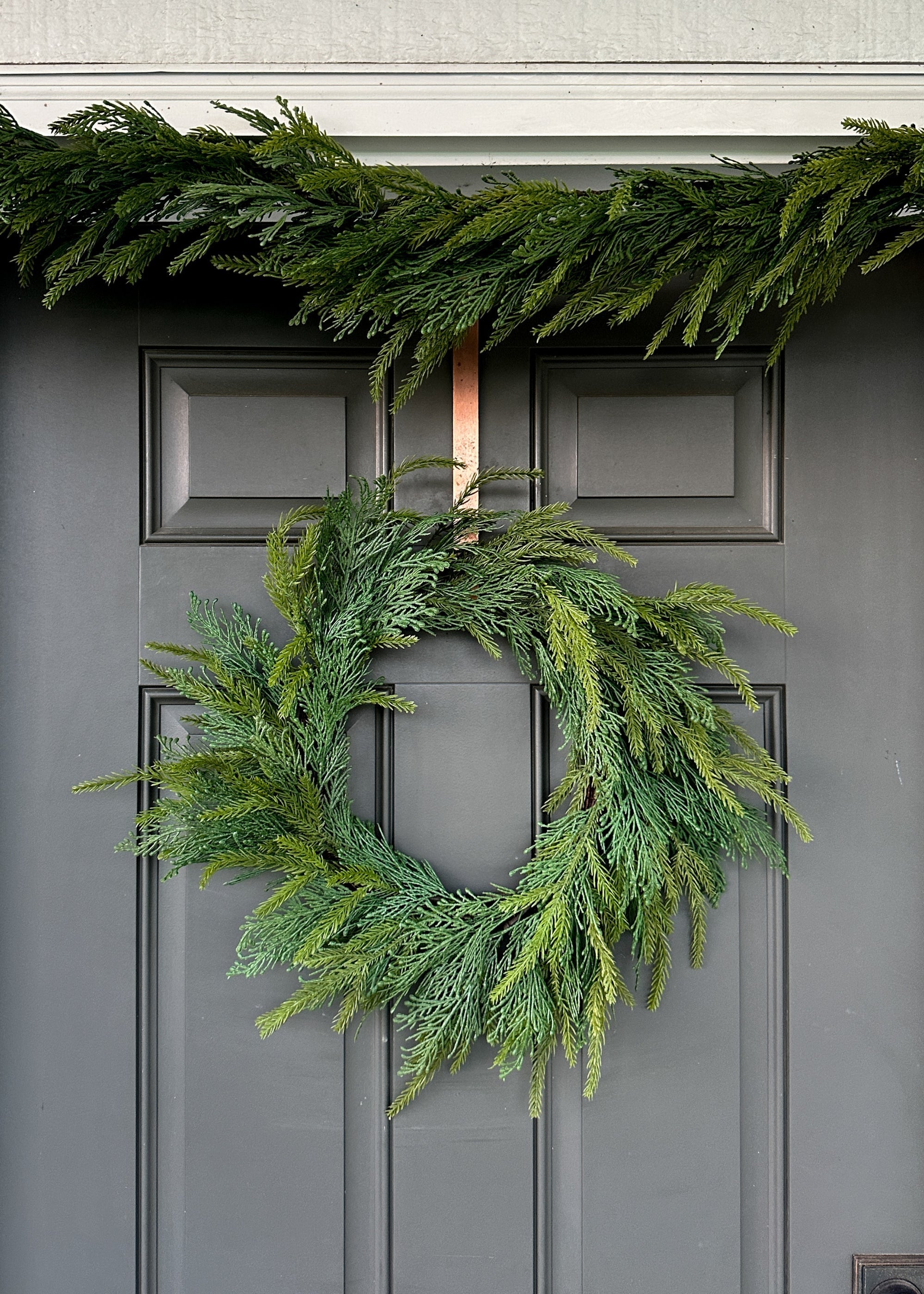 SALE - UV Treated Faux Indoor/Covered Outdoor Cedar Wreath - 24"-Everyday Plants-The Succulent Source