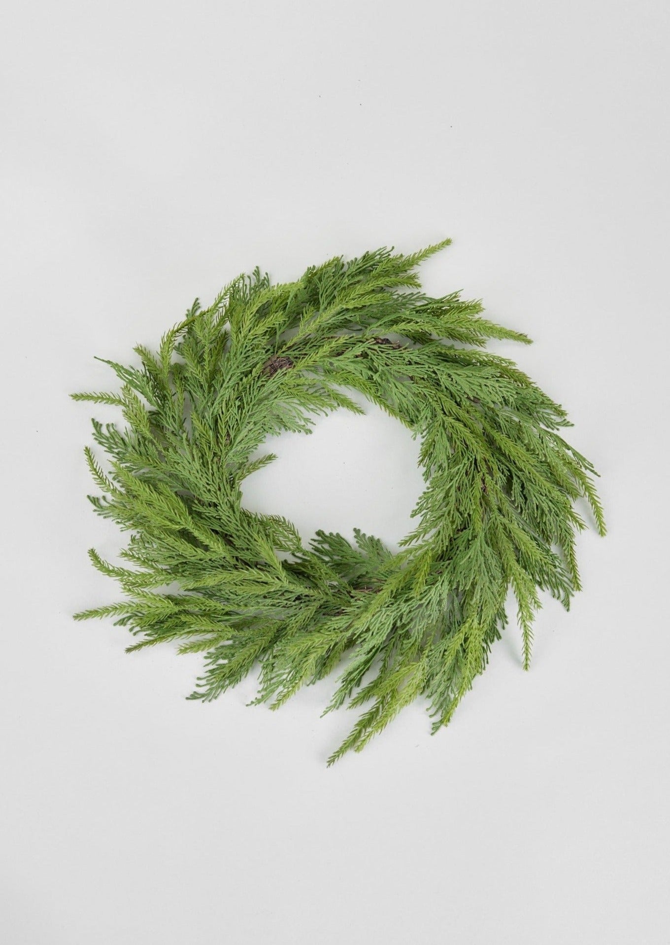 SALE - UV Treated Faux Indoor/Covered Outdoor Cedar Wreath - 24"-Everyday Plants-The Succulent Source