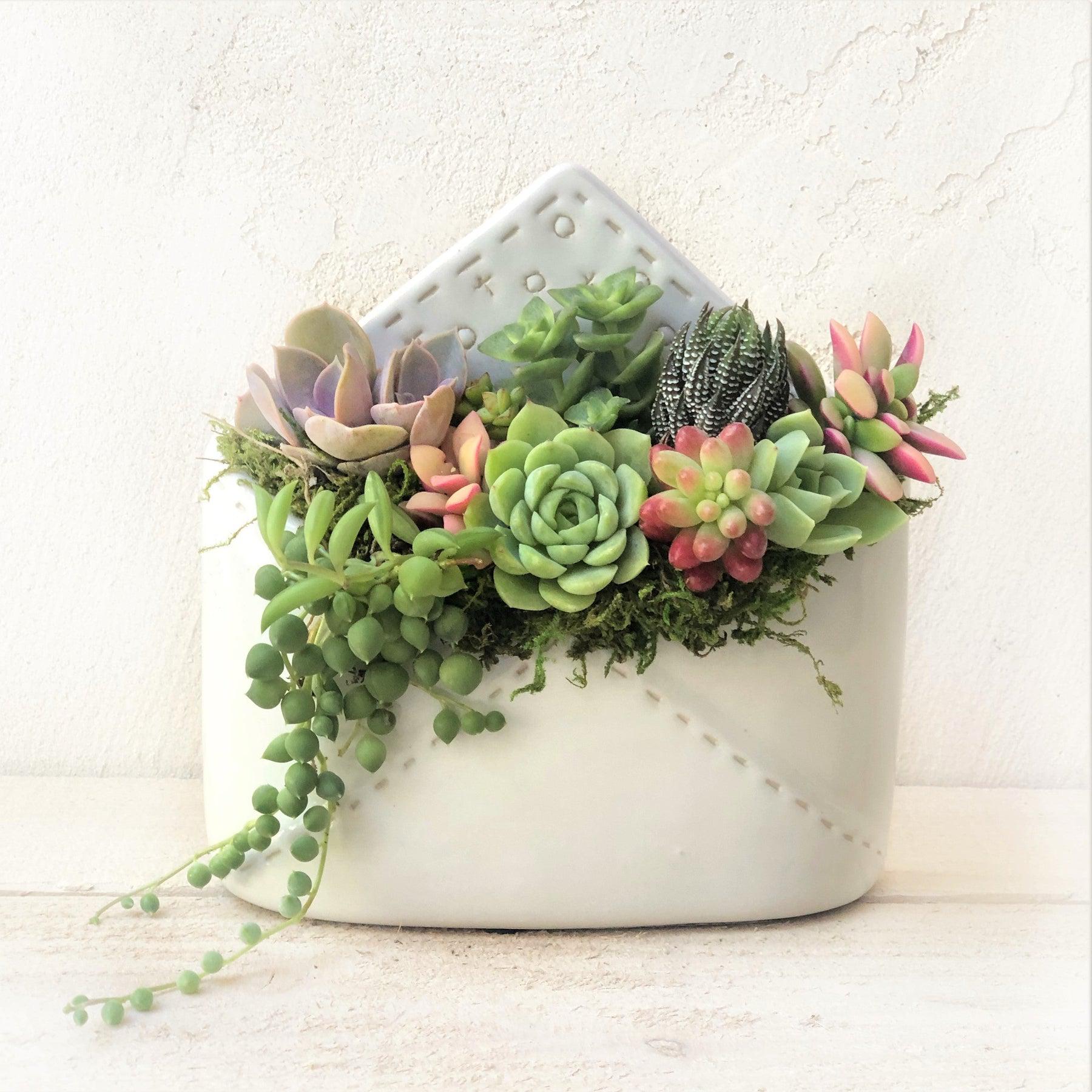 Sending Love Ceramic Envelope Planter.