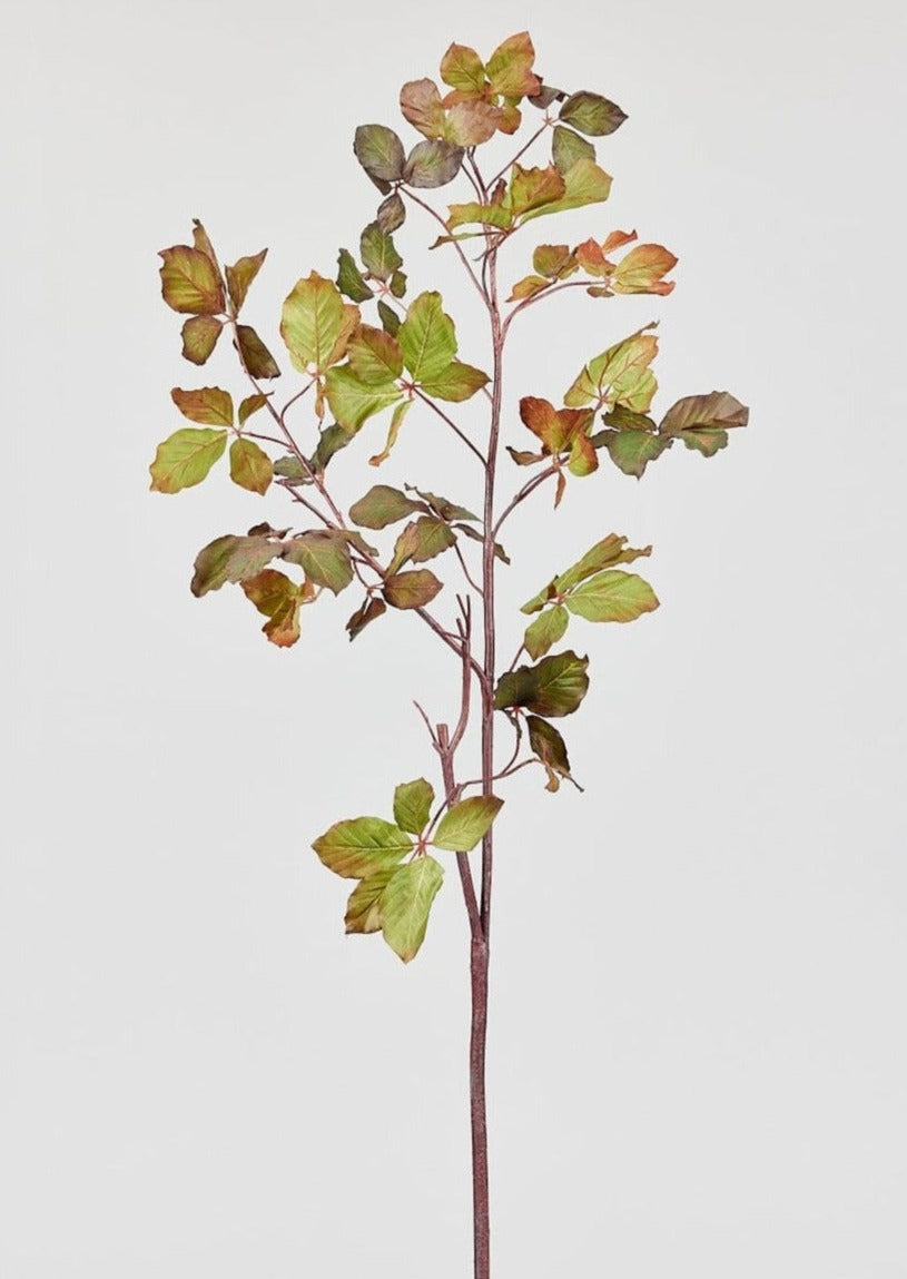 Tall Burgundy Green Faux Chestnut Leaf Branch - 47"-Everyday Plants-The Succulent Source