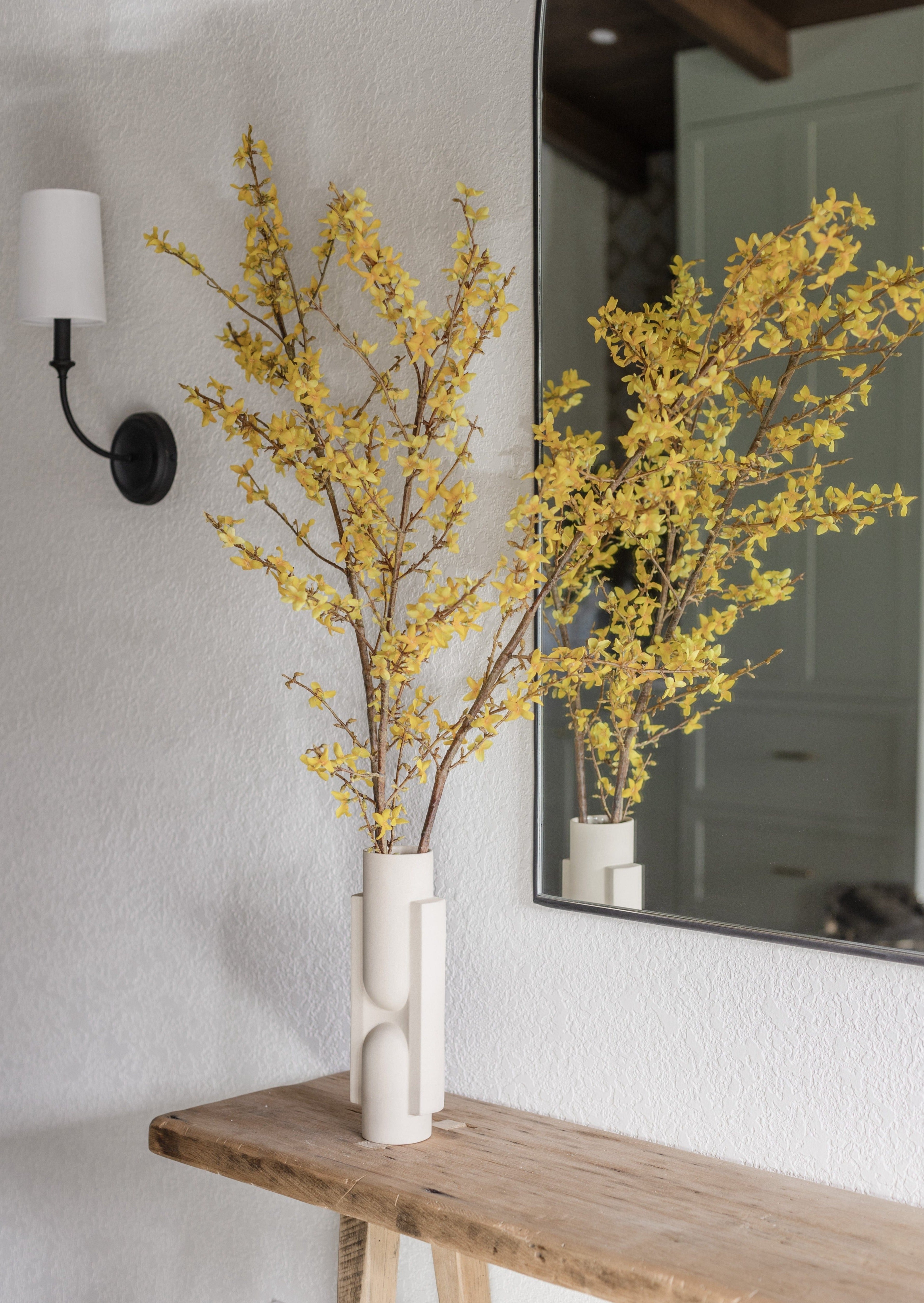 Yellow Faux Spring Forsythia Branch - 50"-Blooming Flowers-The Succulent Source