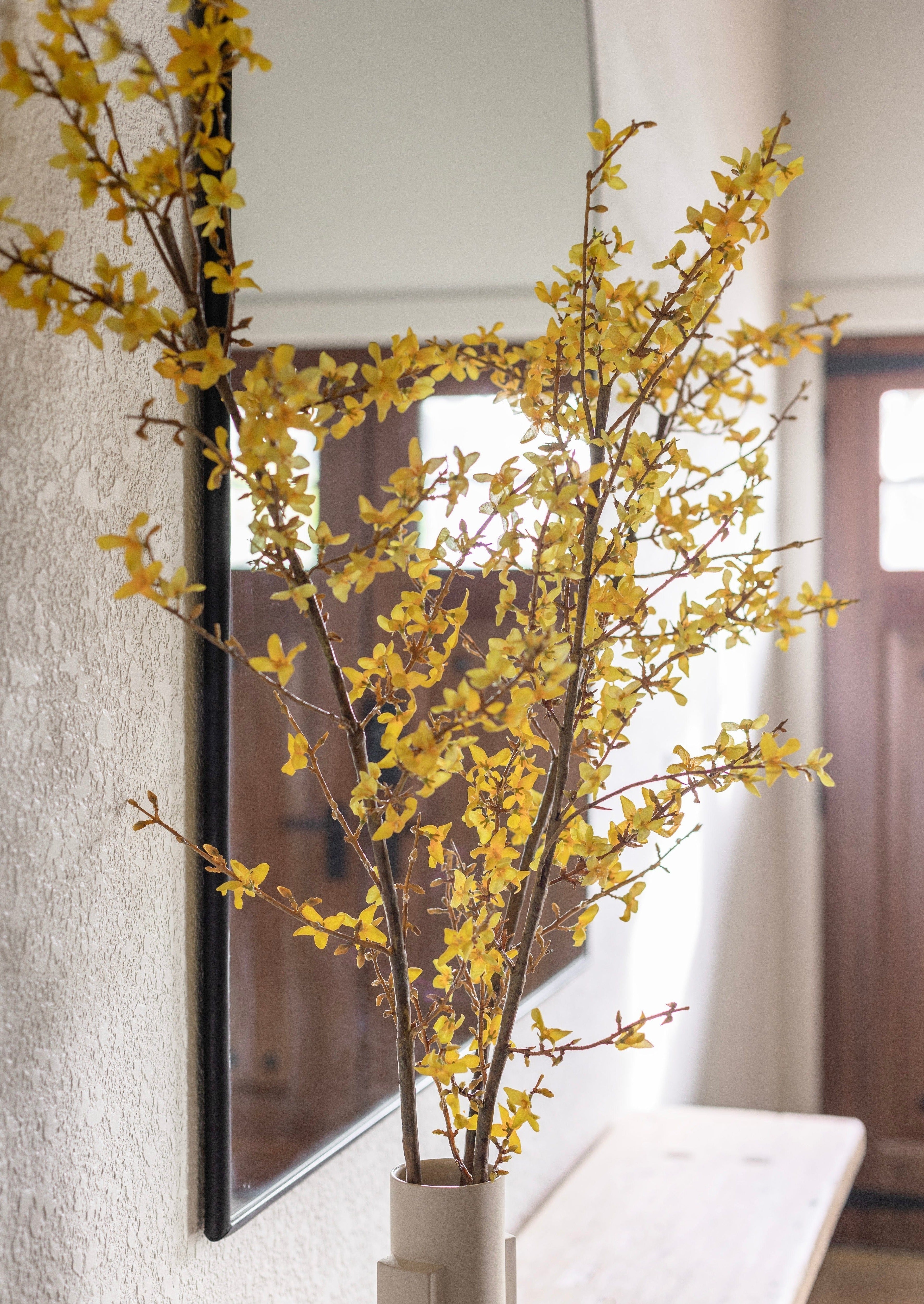 Yellow Faux Spring Forsythia Branch - 50"-Blooming Flowers-The Succulent Source